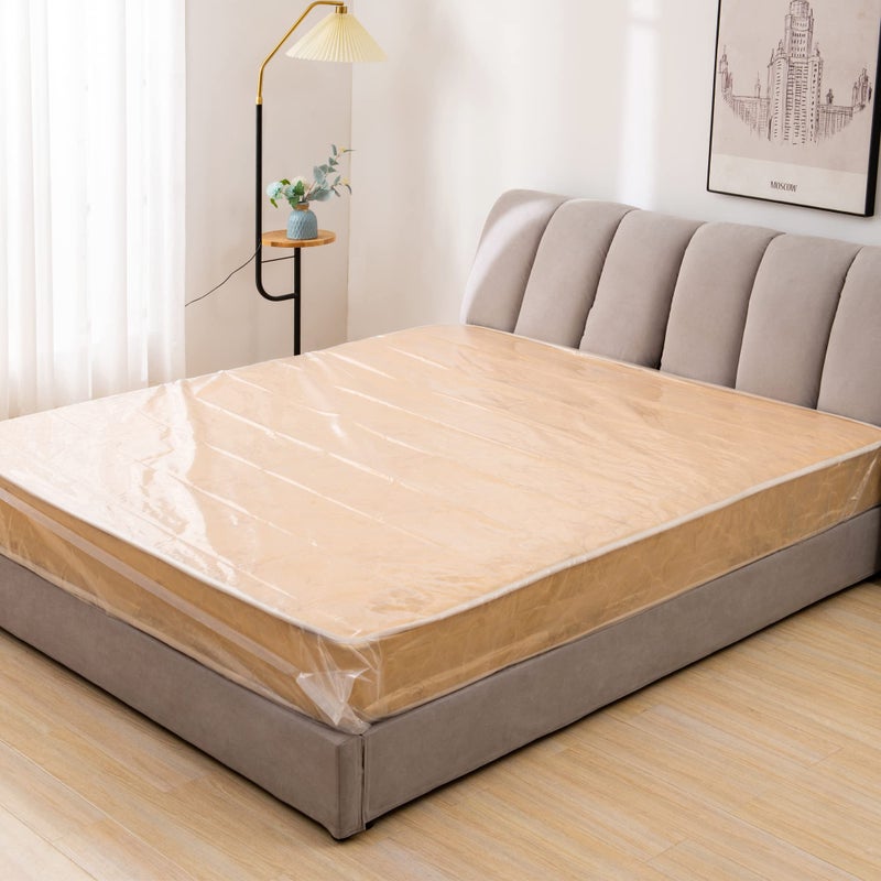 Liyaomix 2 Pack King/Cal King Mattress Bags for for Moving and Disposal  1.5 Mil 94"" x 96"" Clear Plastic Mattress Covers  King Size Waterproof Mattress Protector for Storage - Image 3